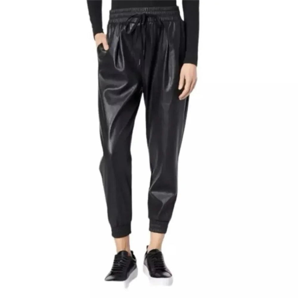 NWT N:Philanthropy Faux Leather Joggers in Black Medium